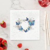 Sieraden Hart met Vlinders Morpho Servet (Insitu)