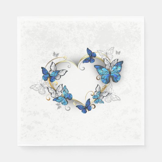 Sieraden Hart met Vlinders Morpho Servet (Voorkant)