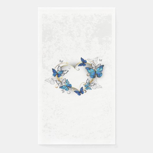 Sieraden Hart met Vlinders Morpho Servet (Voorkant)