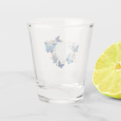 Sieraden Hart met Vlinders Morpho Shot Glas (Achterkant)