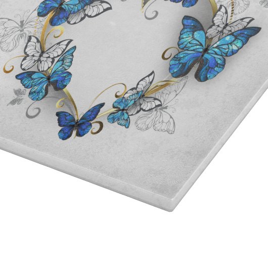 Sieraden Hart met Vlinders Morpho Snijplank (Hoek)