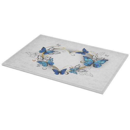 Sieraden Hart met Vlinders Morpho Snijplank (Hoek)