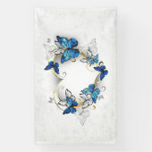 Sieraden Hart met Vlinders Morpho Spandoek (Verticaal)