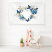 Sieraden Hart met Vlinders Morpho Spandoek (Insitu)