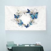 Sieraden Hart met Vlinders Morpho Spandoek (Beurs)