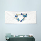 Sieraden Hart met Vlinders Morpho Spandoek (Beurs)