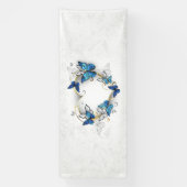 Sieraden Hart met Vlinders Morpho Spandoek (Verticaal)