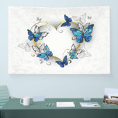 Sieraden Hart met Vlinders Morpho Spandoek (Beurs)