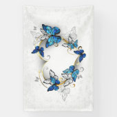 Sieraden Hart met Vlinders Morpho Spandoek (Verticaal)