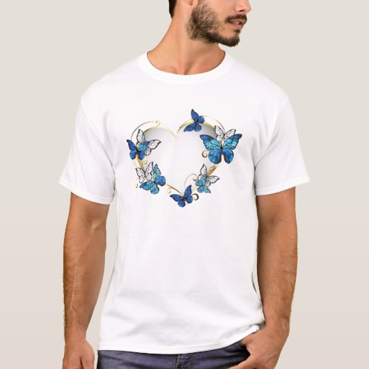 Sieraden Hart met Vlinders Morpho T-shirt (Voorkant)