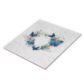 Sieraden Hart met Vlinders Morpho Tegeltje (Zijkant)