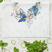 Sieraden Hart met Vlinders Morpho Theedoek (Gevouwen)