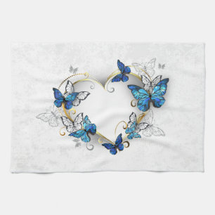 Sieraden Hart met Vlinders Morpho Theedoek