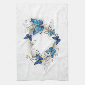 Sieraden Hart met Vlinders Morpho Theedoek (Verticaal)