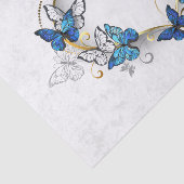 Sieraden Hart met Vlinders Morpho Tissuepapier (Detail)