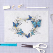 Sieraden Hart met Vlinders Morpho Tissuepapier (Craft)