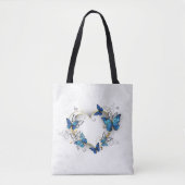Sieraden Hart met Vlinders Morpho Tote Bag (Voorkant)
