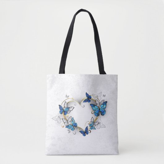 Sieraden Hart met Vlinders Morpho Tote Bag (Voorkant)