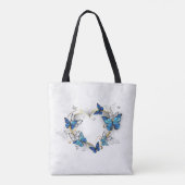 Sieraden Hart met Vlinders Morpho Tote Bag (Achterkant)