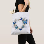 Sieraden Hart met Vlinders Morpho Tote Bag (Dichtbij)