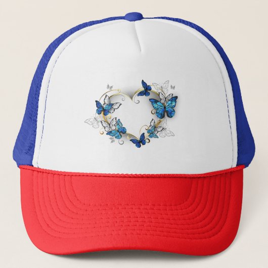 Sieraden Hart met Vlinders Morpho Trucker Pet (Voorkant)