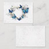Sieraden Hart met Vlinders Morpho Visitekaartje (Voorkant / Achterkant)