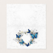 Sieraden Hart met Vlinders Morpho Visitekaartje (Buitenkant ongevouwen)