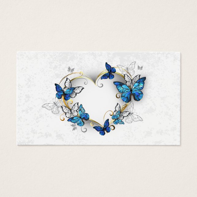 Sieraden Hart met Vlinders Morpho Visitekaartje (Voorkant)