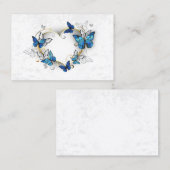 Sieraden Hart met Vlinders Morpho Visitekaartje (Voorkant / Achterkant)