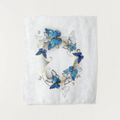 Sieraden Hart met Vlinders Morpho Wandkleed (Voorkant)