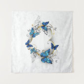 Sieraden Hart met Vlinders Morpho Wandkleed (Voorkant (horizontaal))