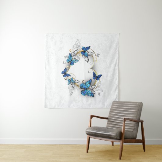 Sieraden Hart met Vlinders Morpho Wandkleed (In Situ (horizontaal))