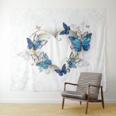 Sieraden Hart met Vlinders Morpho Wandkleed (In Situ (horizontaal))