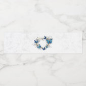 Sieraden Hart met Vlinders Morpho Waterfles Etiket (Enkel label)