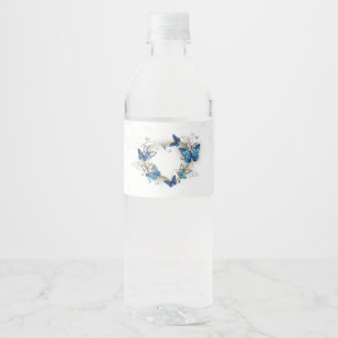 Sieraden Hart met Vlinders Morpho Waterfles Etiket