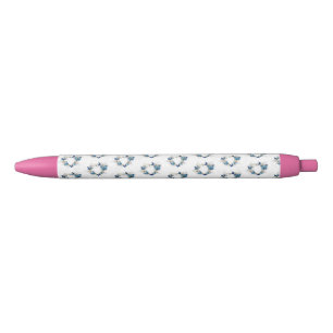 Sieraden Hart met Vlinders Morpho Zwarte Inkt Pen