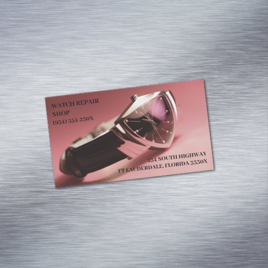Sieraden Horloge Reparatie Winkel  Horloge Magnetisch Visitekaartje (Voorbeeld)