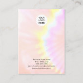Sieraden Houder Oorbellen Roze Regenboog Holografi Visitekaartje (Achterkant)