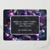 Sieraden in tinten paarse krijt folie feestdagenkaart (Voorkant)