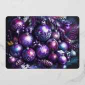 Sieraden in tinten paarse krijt folie feestdagenkaart (Achterkant)