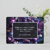 Sieraden in tinten paarse krijt folie feestdagenkaart (Staand Voorkant)