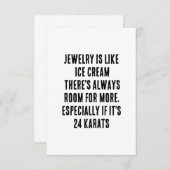 Sieraden is als ijs - er is altijd ruimte bedankkaart (Voorkant / Achterkant)