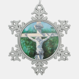 Sieraden Johannes 3:16 geloof kerk dominee  Tin Sneeuwvlok Ornament