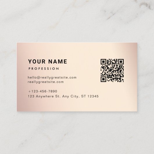 Sieraden Luxe Bloemen Chic QR Code Visitekaartje (Achterkant)