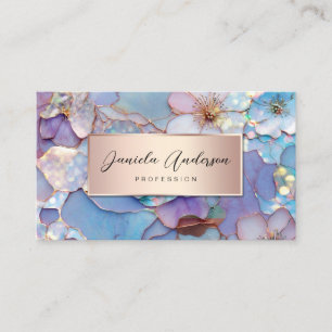 Sieraden Luxe Bloemen, Chique Opal Textures QR Cod Visitekaartje