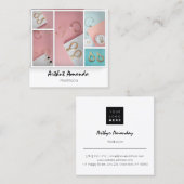 Sieraden Luxe Goederen Parels Roos Roze Wit Ingeli Vierkante Visitekaartje (Voorkant / Achterkant)