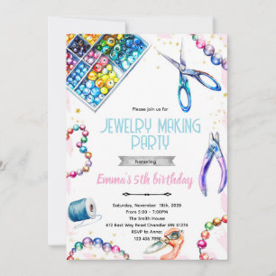 Sieraden Maken Feest Verjaardagsuitnodiging Kaart