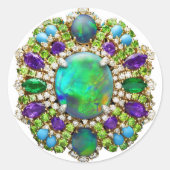 Sieraden Mandala Ronde Sticker (Voorkant)