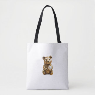 Sieraden met beer en witte parel tote bag