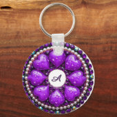 💜 Sieraden met eigen naam paarse hart - cadeau id Sleutelhanger (Achterkant)